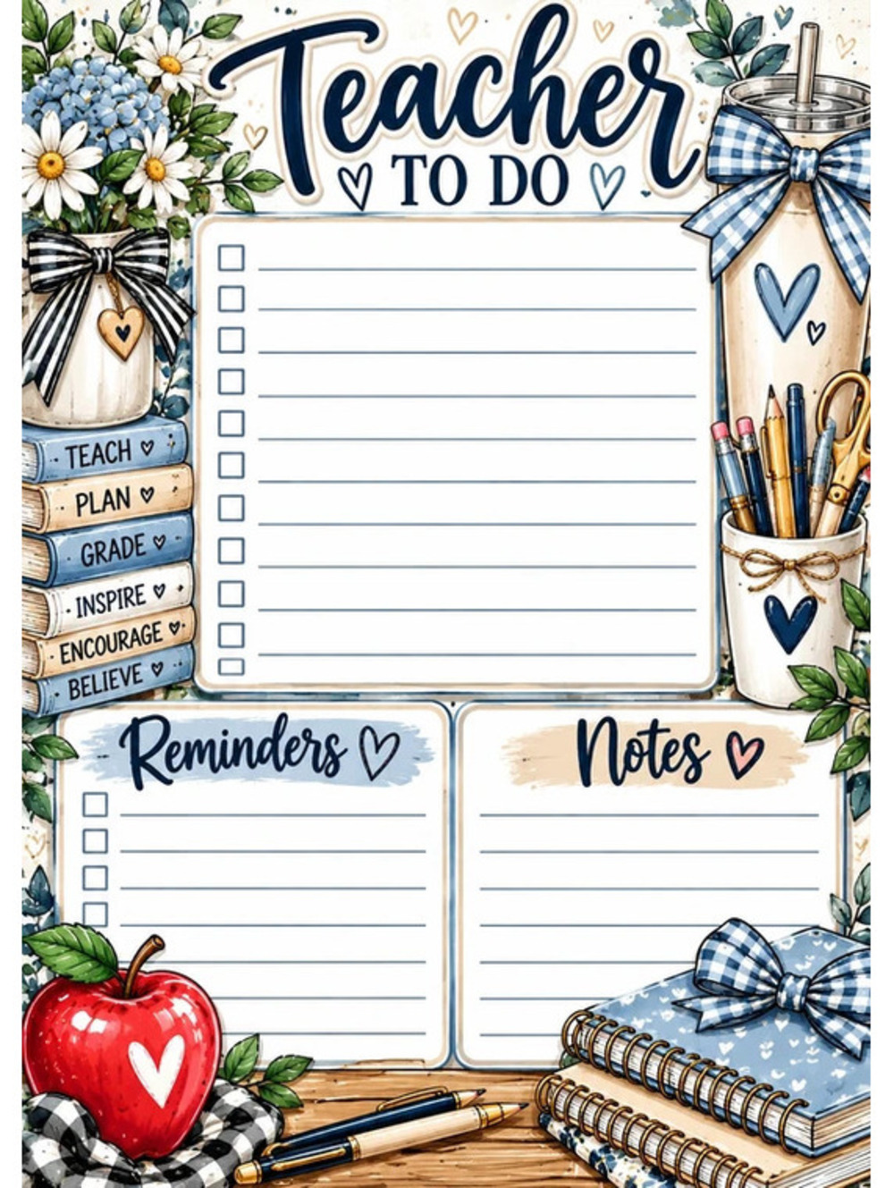 Teacher To-Do Notepad 5x7